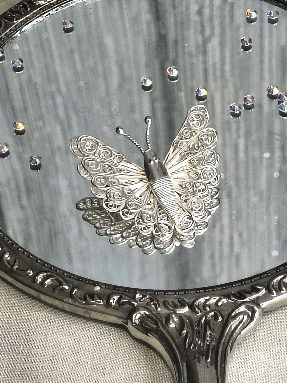 Vintage 925 Sterling Silver Filigree Butterfly Brooch Pin 5.58g
